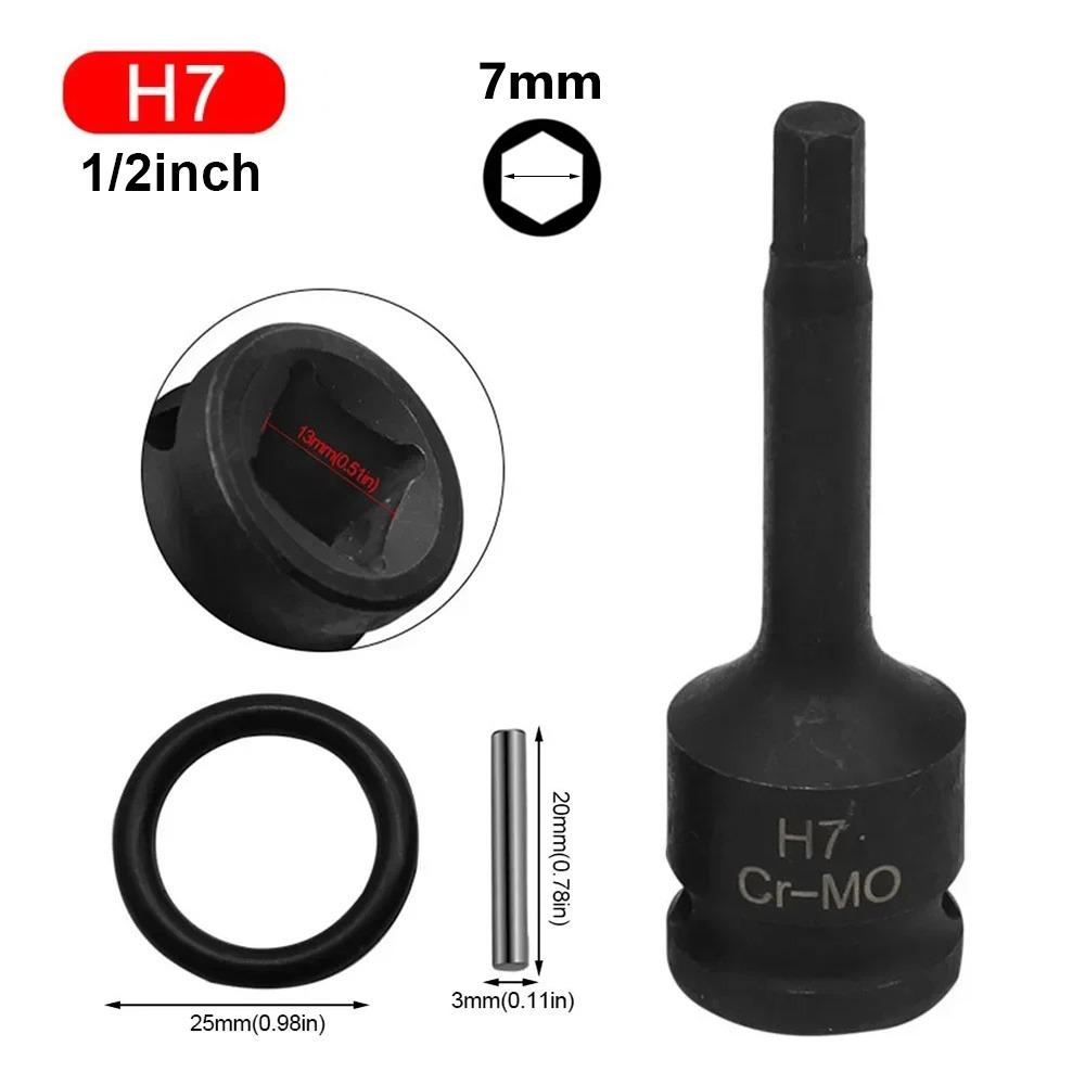1 шт. Метрический хвостовик 1/2 дюйма Адаптер для торцевой головки для электродрели Длинная торцевая головка Гаечный ключ Шестигранная торцевая головка