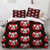 Winter Bedding Set Include Duvet Cover +Pillowcase Print French Bulldog Pet Dog Footprint Comforter Cover Set For Kids Aldult