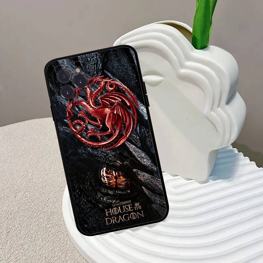 Film G-Game Of T-Thrones Phone Case Black Soft Phone Case For IPhone 16 15 14 13 11 12 17 Pro Max Mini Plus
