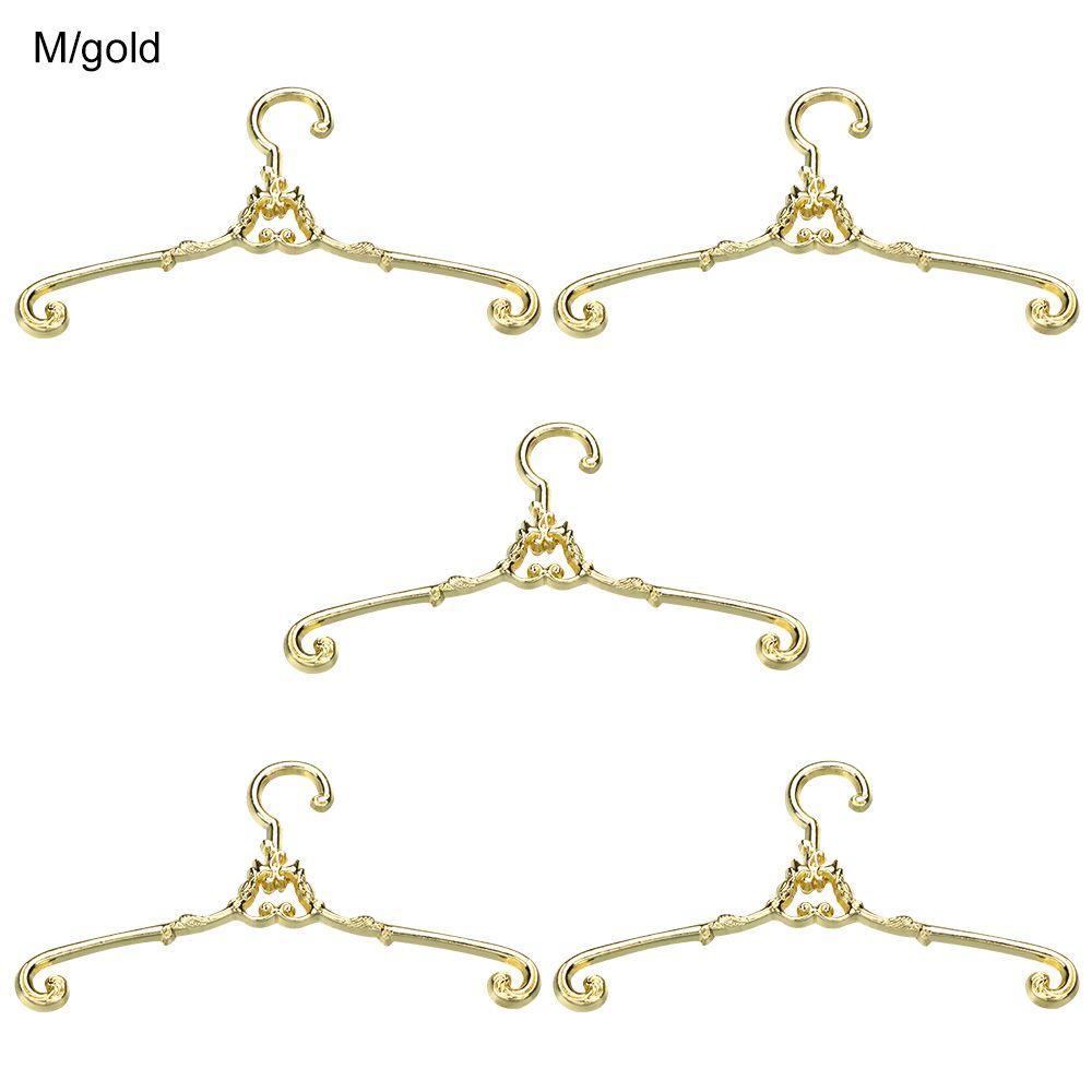 5pcs Mini Toy Alloy Bedroom Decor Dolls Clothes Accessories 4/6.5cm Hangers Dollhouse Furniture