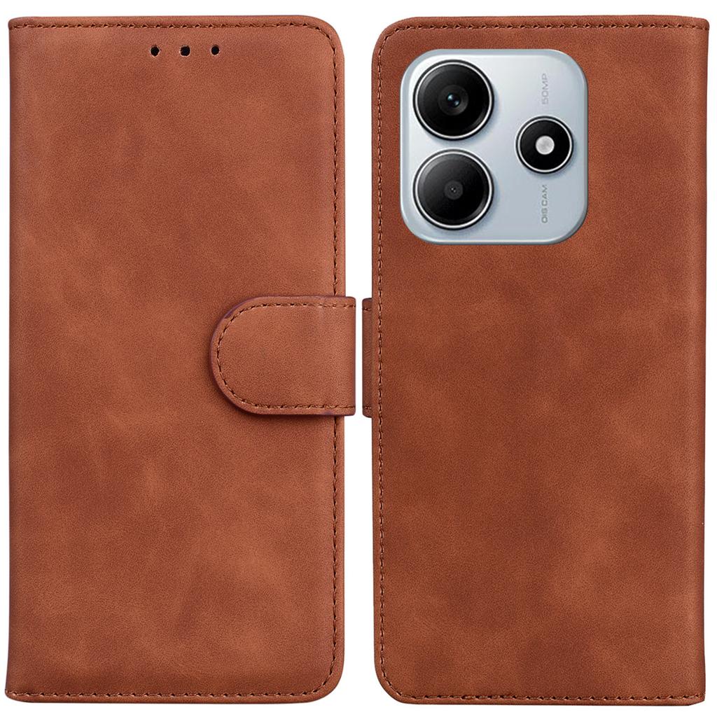 For Xiaomi Redmi Note 14 5G Case Solid Color Leather Wallet Phone Cover