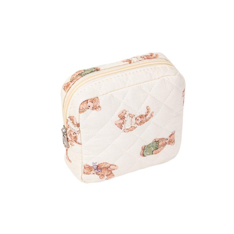 Женская портативная гигиеническая сумка для хранения тампонов, хлопковая дорожная сумка для хранения косметики, литературный кошелек на молнии для хранения мелочей