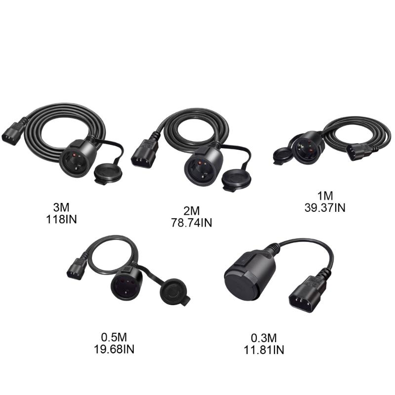 Кабель-адаптер переменного тока IEC320 C14 на EU4,8 мм, 3 клеммы, штекер-гнездо, защитный кожух.