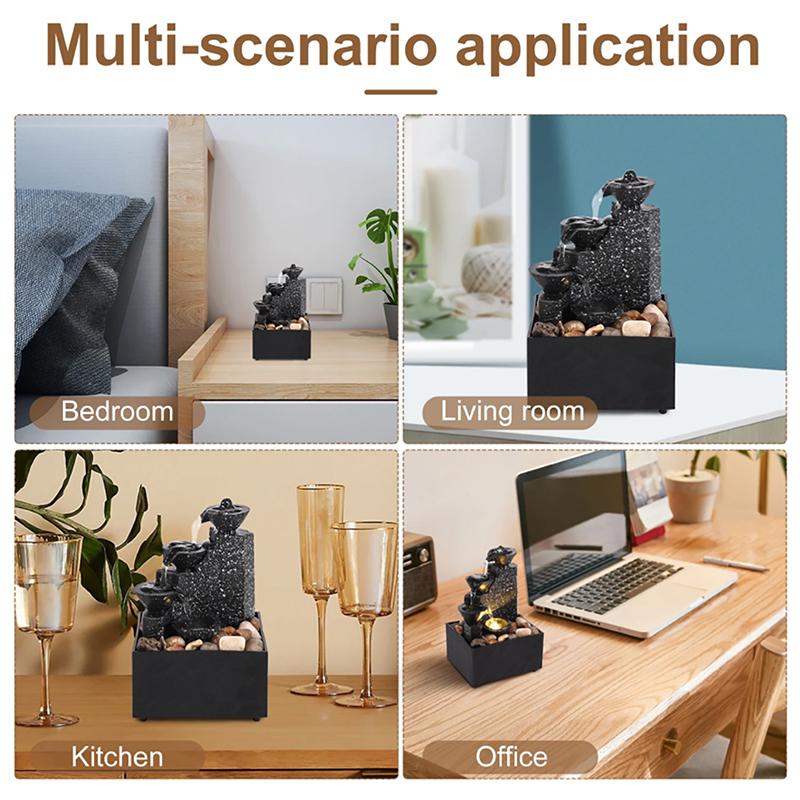 Настольный декор водопада, фонтан, настольные украшения, фэн-шуй, текущая вода, водопад, настольное ландшафтное украшение