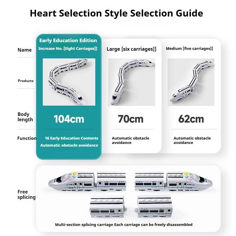 Универсальный дорожный маленький поезд, электрическая скоростная железная дорога, игрушечный поезд Harmony, детский ранний образовательный музыкальный игрушечный поезд со светящейся подсветкой
