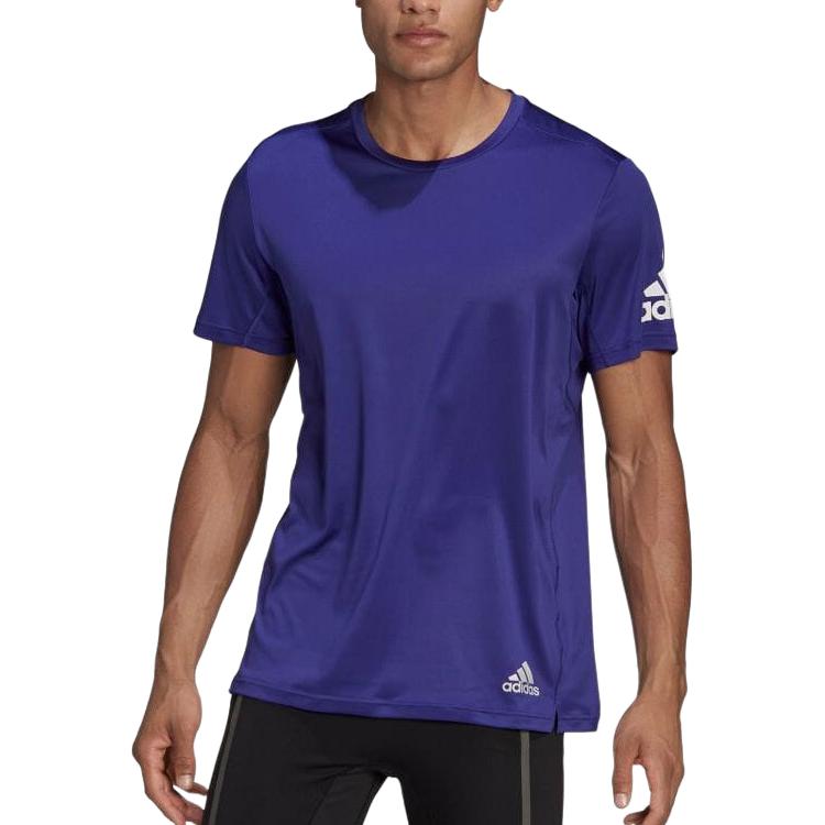 adidas Футболки Мужские Фиолетовые С Круглым Вырезом Умеренный Прямой Крой HB7482