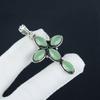 Natural Green Chalcedony Gemstone Silver Cross Pendant In 925 Sterling Silver- Handmade Design, Everyday Wear Jewelry, Unique Pendant Birthday Gift