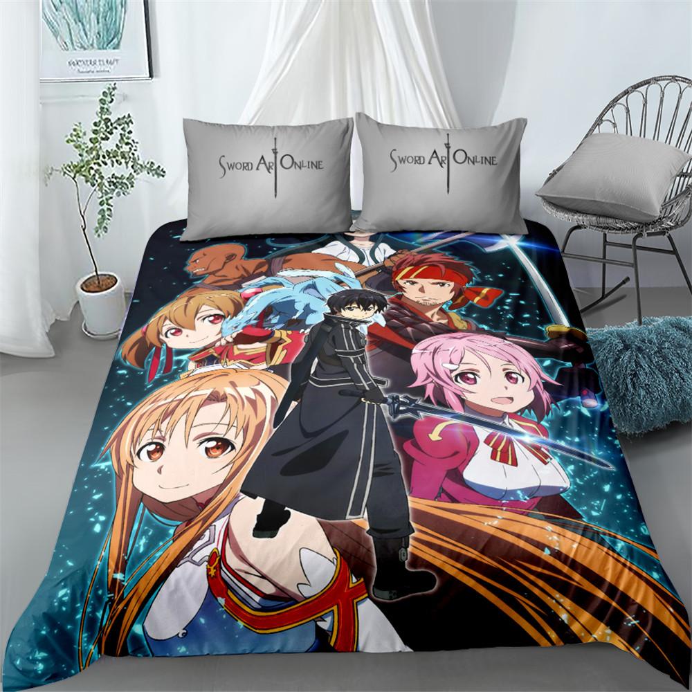 Коллекция пододеяльников с memorable игрой UK Twin Size Размер Double Size King Size US Twin Size Full Queen Size Коллекция постельного белья Sword Art