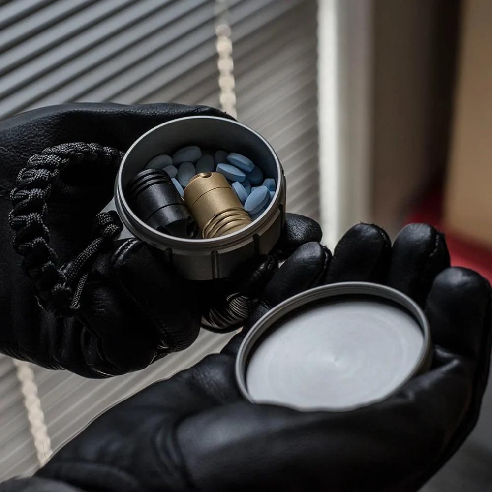 Портативная водонепроницаемая коробка для хранения, круглая нержавеющая сталь, уличный чехол, бак, небольшой контейнер, склад, бутылка для таблеток для здоровья, выживание