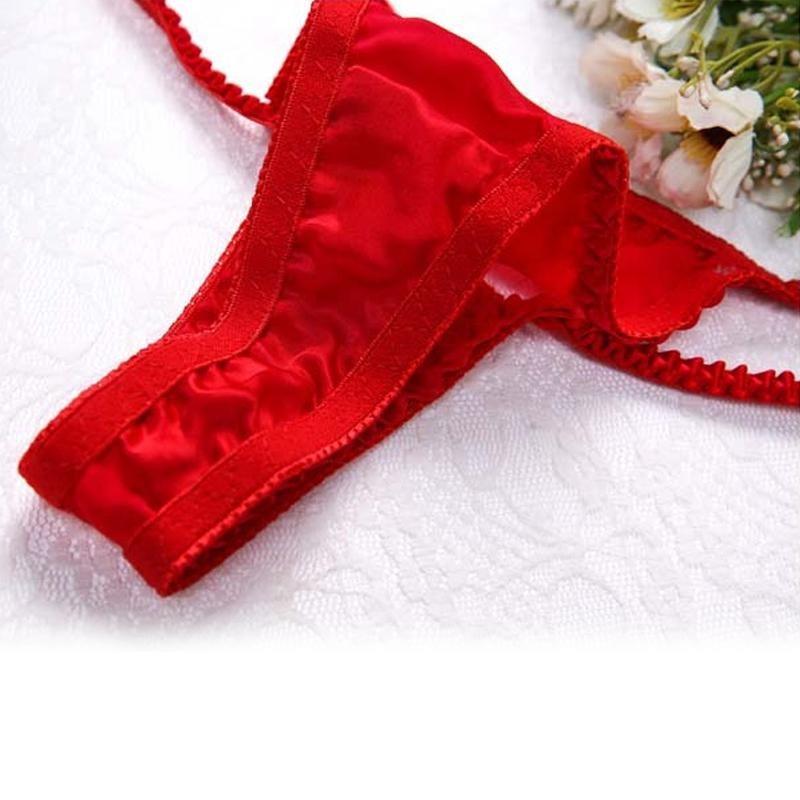 Women's Sexy Pure Silk Thongs Briefs Bikinis Underwear G-String Panties Comfortable Healthy