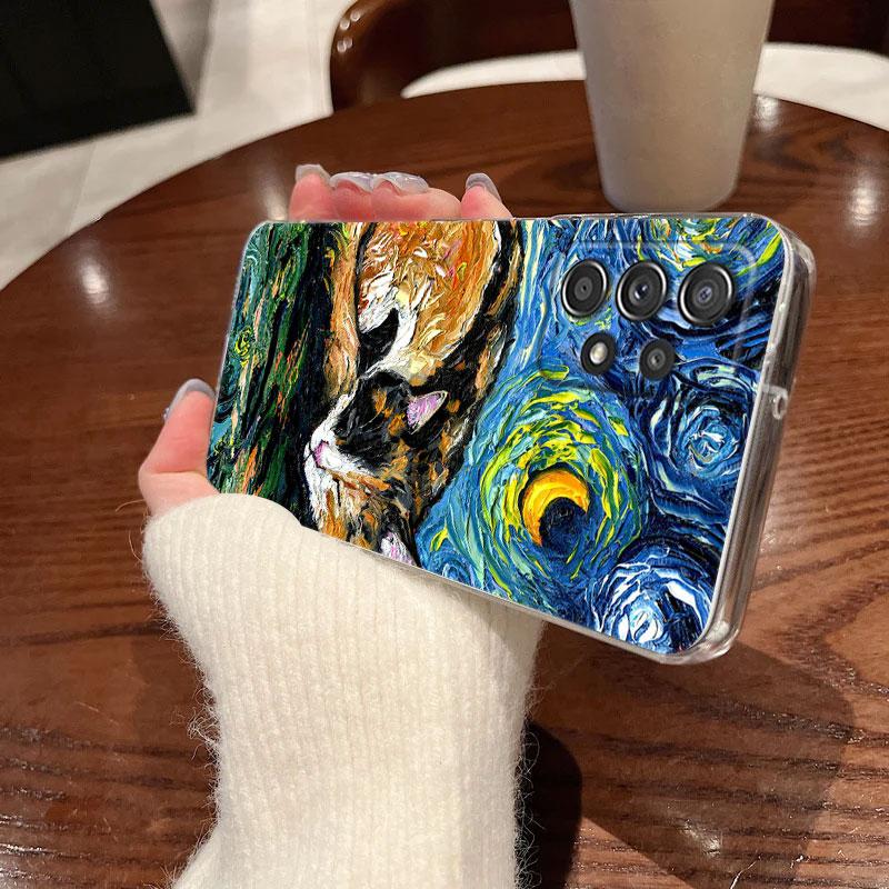 Чехол для телефона с картиной Ван Гога «Звездная ночь» для Samsung Galaxy A56 A57 A37 A55 A54 A36 A35 A26 A25 A16 A17 A07 A52 A21s