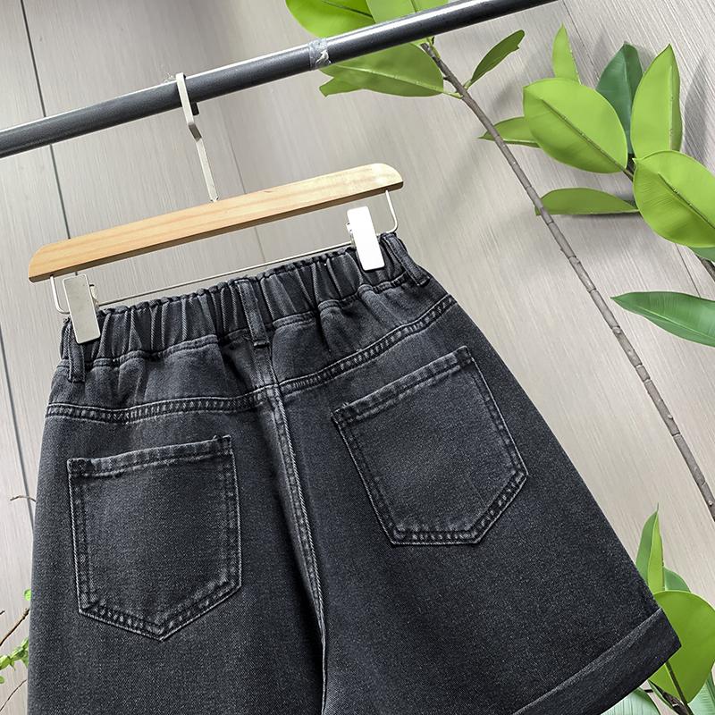 DIMANAF Plus Size 2025 Summer Jeans Women Shorts Pants Elastic Short High Waist Casual Basic Loose Pants Maxi