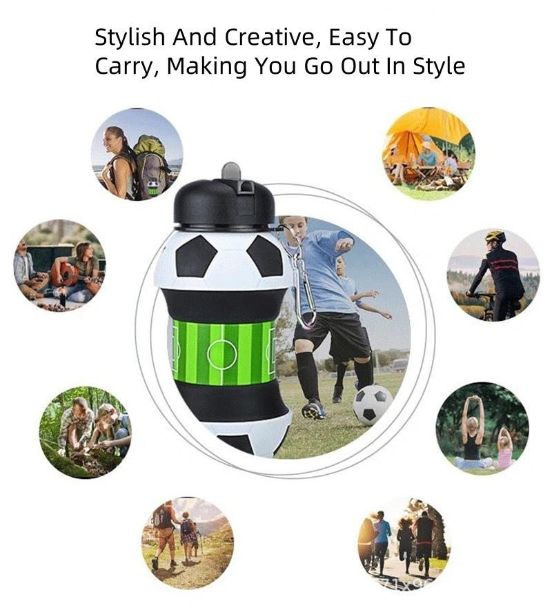 Складная бутылка для воды, походные кружки, кружка, спорт на открытом воздухе, баскетбол, футбол, теннис, гольф, школа, герметичная, портативная, детская бутылка для воды