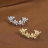 Elegant Floral Ear Cuff: Luxurious No-Piercing Design with Diamond Accents