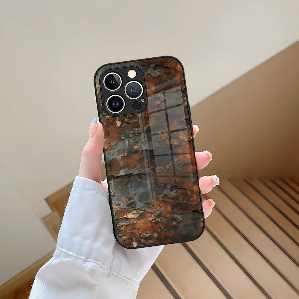Чехол для телефона Закаленное стекло Для IPhone 13 17 15 16 14 12 11 Pro Max Plus Mini XR XS SE2020 Coque Винтажный Промышленный Стиль Ржавый Pa