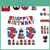 Spiderman Themed Birthday Party Supplies Set Red Masks Paper Plates Cups Napkins And Cutlery