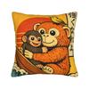 Kawaii Baby Monkey Punch Cute Japanese Macaque Ukiyo-E Pillow Case Custom Pillow Cover Novelty Cushion Cover Living Room Sofa