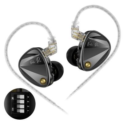 KZ Vader Pro Внутриканальные наушники-мониторы, IEM с тройным динамическим драйвером и 4 переключателями настройки, Стереозвук полной частоты, Четкость, Удобные