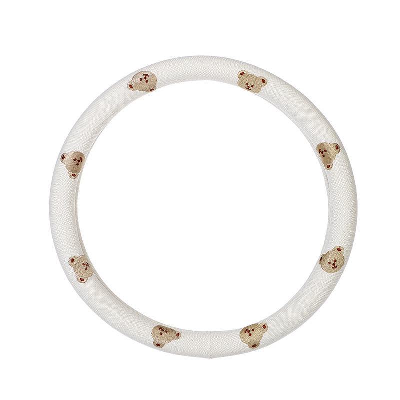 Cartoon Embroidered Bow Car Headrest Neck Pillow: Elastic, Breathable, and Stylish Car Interior Accessory.