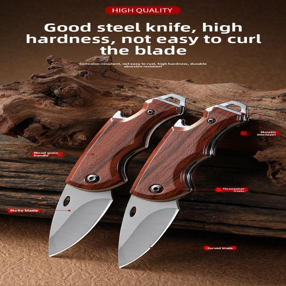 Stainless Steel Knife Mini Knife Folding High-strength Sharp Tactical Knife with Carabiner Housekeeper Portable Protective Knife