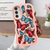 Красный Синий Чехол-Бабочка для Samsung Galaxy A14 A15 A12 A13 A21s A16 A52 A11 Мягкий Чехол для Телефона A33 A03 A04 A06 A53 A23 A05 A22