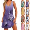 Women's Casual Sundress With Pockets Summer Boho Beach Dress Floral Blouses For Women T-Shirts Dress V Neck Loose Tank Dresses