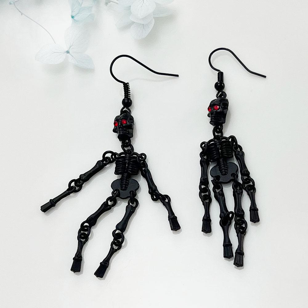 SIMJOO Темные серьги с черепом, женские серьги в стиле панк с вырезом и призраком, серьги со скелетом, серьги на Хэллоуин