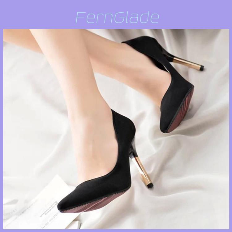 High Heels For Women With Metal Accents And Pointed Toe For Office And Nightclub Wear