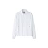 Solid Color Stand Collar Zip Long Sleeve Jacket Women Jacket White 962237603-1