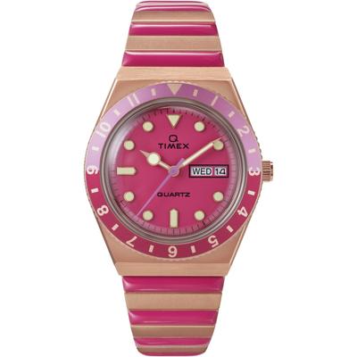 Часы Q Timex Pink Dial Stainless Steel Acrylic Quartz Watch Brand TW2W41000 Pink Womens [Товар]