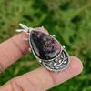 Thanks Giving Day Sale Sterling Silver Natural Rhodonite Daughter Bezel Pendant