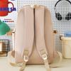 4pcs Classic Casual Backpack Neutral Printed Student Backpack Pencil Case Crossbody Bag  Storage Bag Set