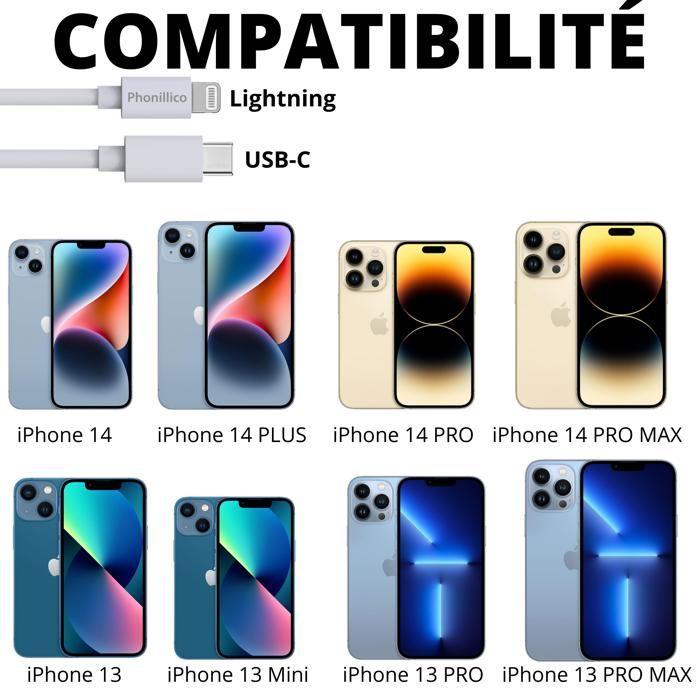 Кабель 20 см USB-C Lightning Белый Зарядное устройство для iPhone 14 / 14 PLUS / 14 PRO / 14 PRO MAX / 13/13 MINI/13 PRO/13 PRO MAX Phonillico