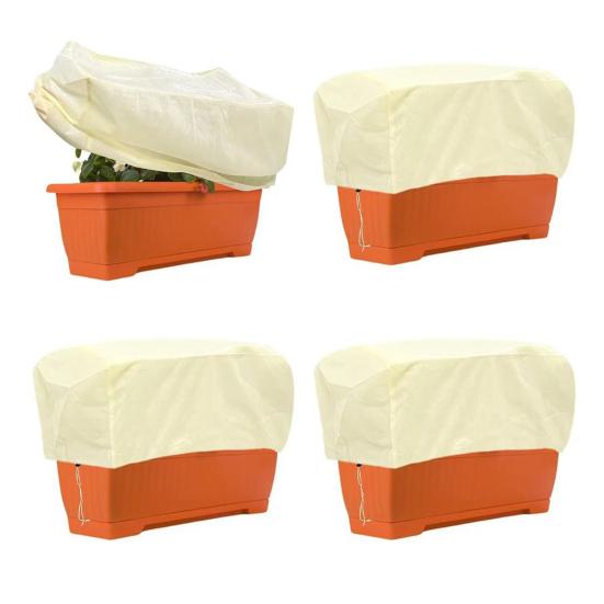 Yousheng Прямоугольный чехол для ящика для растений Зимний чехол для защиты от заморозков со шнурком Чехол для защиты от мороза для ящика для растений для приподнятой грядки Уличные растения