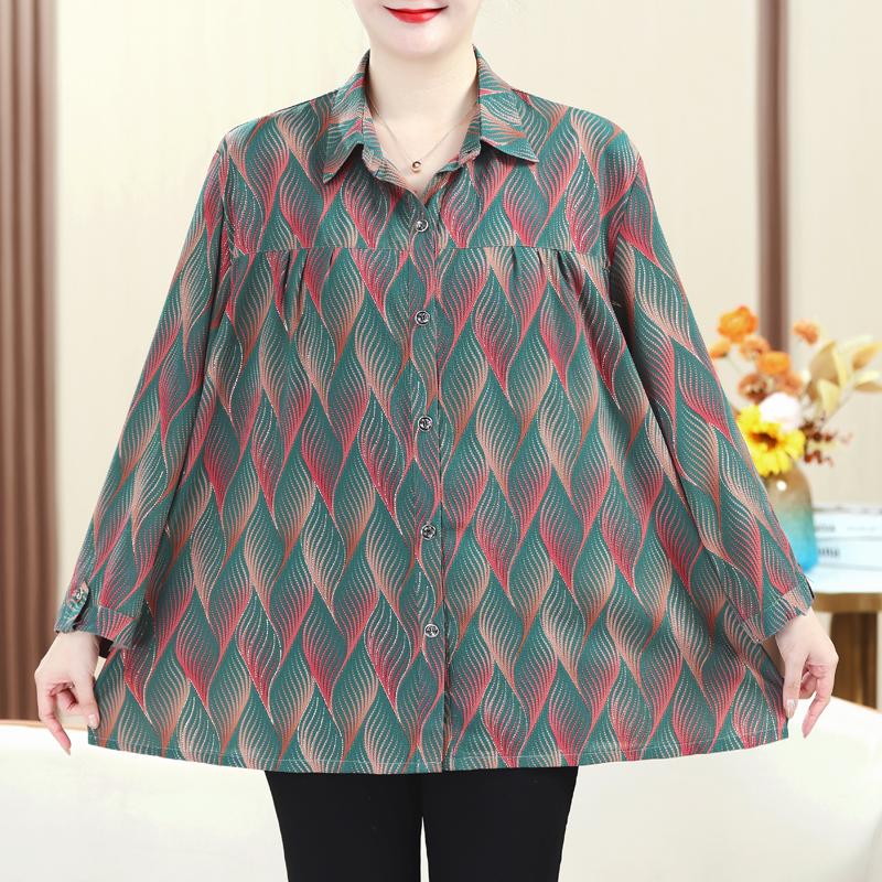 Элегантные рубашки оверсайз для женщин, топ с длинными рукавами, свободные женские блузки больших размеров, винтажная женская одежда среднего возраста