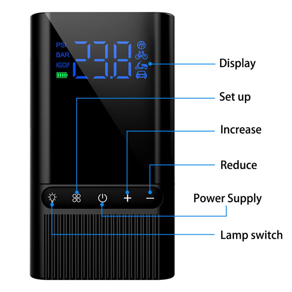 Мини-воздушный насос 150 PSI Беспроводной воздушный электрический насос для накачивания шин Автомобиль Велосипед Перезаряжаемый