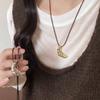Bread Rope Chain Necklace Korean Style Long Sweater Chain Cute Croissant Pendant Necklace  Girl