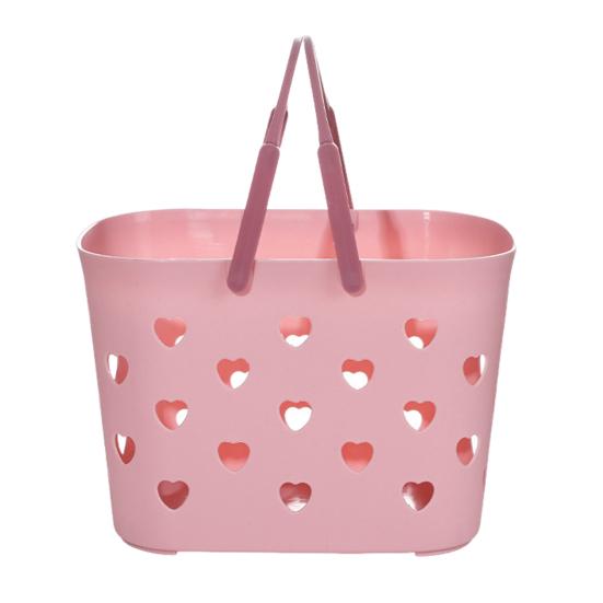 Storage Basket with Handle Large Capacity Hollow Design Portable Shower Caddy Tote Organizer Basket Bin for Bathroom