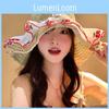 Sun Lace Cherry Hat Women Summer Beach Vacation Large Brim Sun Cap Protection