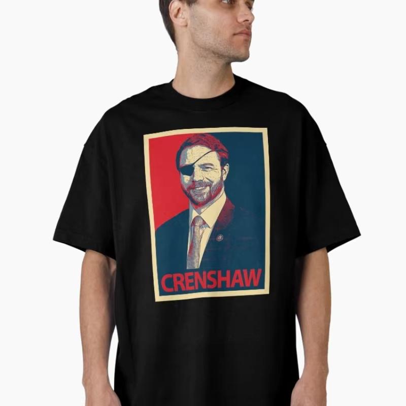 Dan Crenshaw glass eye graphic 100Cotton unisex shirt 2026 texas senate election Oneck summer breathable Short sleeve Tshirt
