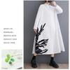 Loose Large Size Splicing Casual Simple Printed Sweet Long Sleeve Shirt Dresses