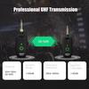 Aroma ARU-10 UHF Wireless System Rechargeable Audio Wireless Guitar Transmitter Receiver Support 7 Channels for Guitar Bass