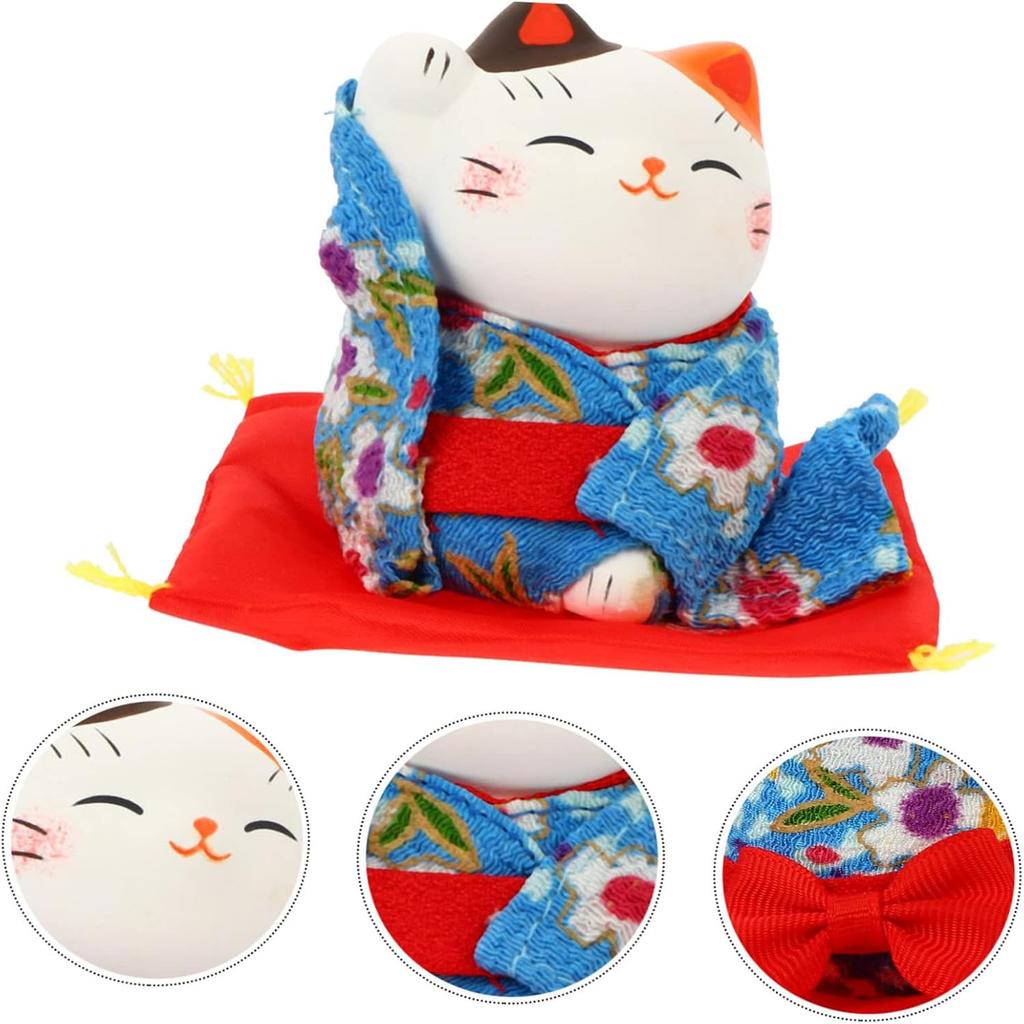 Интерьер Увеличивает Хороший Бизнес Фэн Левый Манеки-неко (Lucky Cat) Фигурка, Украшение, Удача, Успех, Процветание, Фэн-шуй,