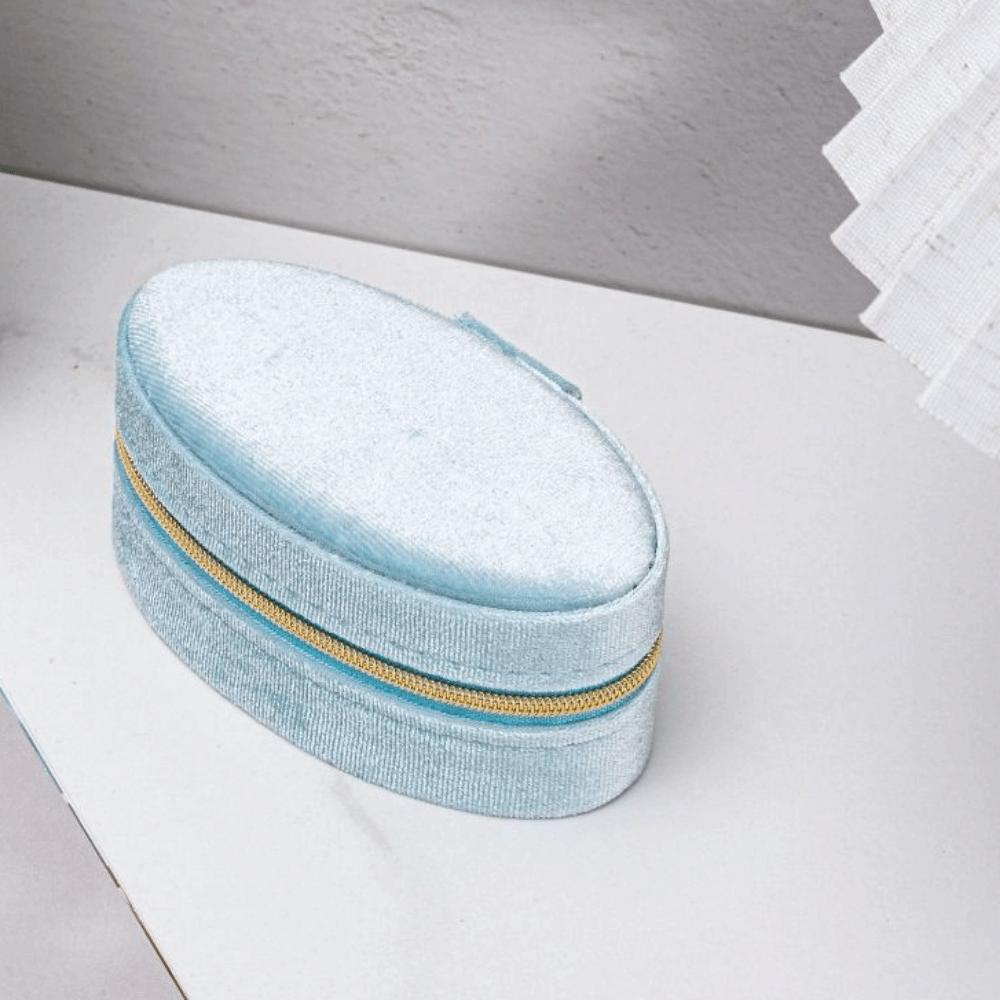 Oval Shape Oval Velvet Jewelry Box Portable Ring Earring Necklace Box Gift for Women
