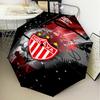 1PC Football Crest Heartbeat Printed Umbrella Folding umbrella, automatic umbrella 8-Frame for Travel, camping Fan gifts Christmas Gifts