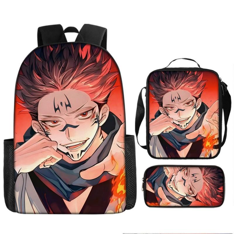 Jujutsu Kaisen Anime School Backpack Kids Teens Lightweight Oxford Fabric Dual-Strap Bag With Padded Back Support