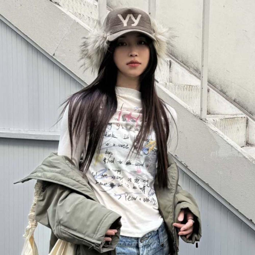 Корейская вельветовая бейсболка с вышивкой Y2k, кепка с козырьком, бейсболка с перьями, для пикантных девушек