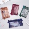 Nylon Mesh Pencil Case Bills Bag Zipper Stationery Bag Simple Transparent Bills Bag  Student