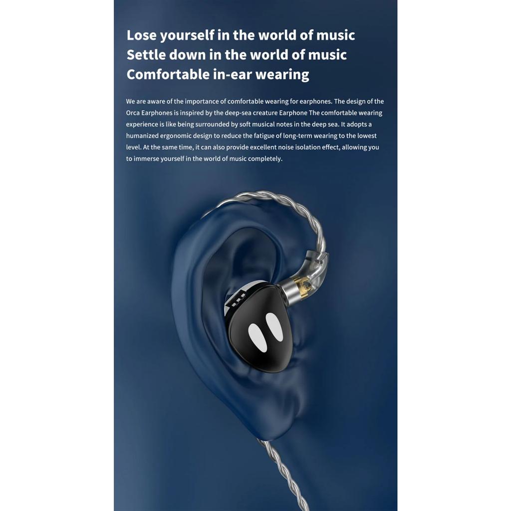 TRN ORCA Dynamic In Ear Earphones High Performance Dynamic Driver IEMs Earbuds with  Detachable Cable Tuning Switch  Headset