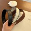 Korean Style Women Hair Hoop Non-Slip Wide Edge Hairband Sweet Leather Headband  Wash Face